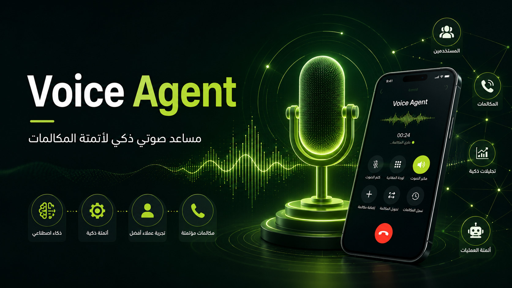 Voice Agent — مساعد صوتي بالذكاء الاصطناعي يرد على المكالمات